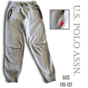 Girls US Polo Association Sweats Pants, Gray 10/12 - Picture 1 of 6