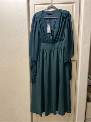 Vestido Escarlata Verde Oscuro XL Nuevo Moda Medieval Alternativa Foto 1 de 4