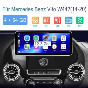 QLED 12,3 pollici per Mercedes Benz Vito W447 14-20 Android 13 autoradio GPS FM RDS - Foto 1 di 12