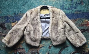 Idra Girls Clasp Front Faux Fur Coat Size 2, Brown - Picture 1 of 6