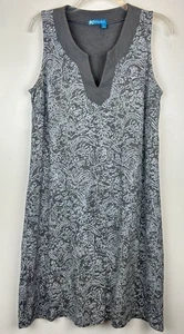 Fresh Produce Minikleid Damen S grau Blumen ärmellos Baumwolle Freizeit Urlaub - Bild 1 von 6