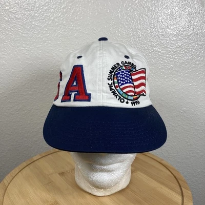 Boné olímpico anos 90 vintage ajustável jogos de verão EUA iniciante equipe olímpica EUA - Imagem 1 de 4