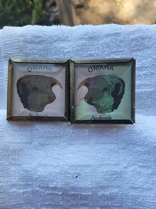 Bridle Rosette's Square Omaha Stockyards Hereford 2x2 In Brass And Glass - Picture 1 of 7