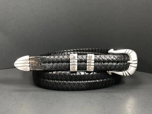 Juego de hebillas de cinturón vintage Ray Adakai Navajo nativo americano de plata esterlina Ranger - Imagen 1 de 13