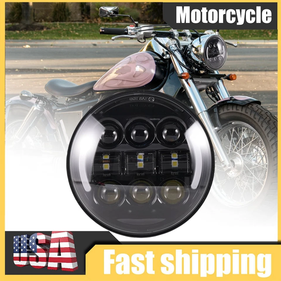 Faro LED de 5-3/4" con intermitente para Honda Shadow Spirit ACE VT VLX 600 750 Foto 1 de 4
