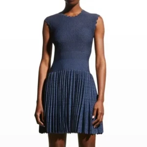 Emporio Armani Double Jacquard Check Blue Black Knit Dress - 42 EUR & 6 US (M) - Picture 1 of 8