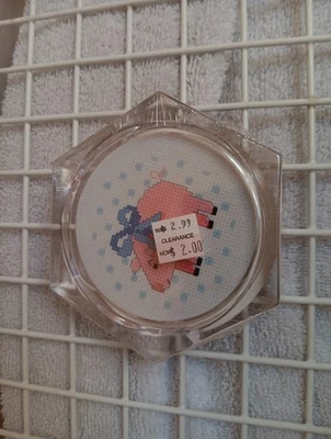 MCG Textiles Counted Cross Stitch Kit  Acyrlic Coaster Pig Pattern Sealed 4x4in - Image 1 of 3