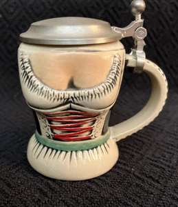 Vintage Gerz Handwerk Stein Deckel - vollbusige Bardame Korsett klein 4 Zoll - Germany - Bild 1 von 10