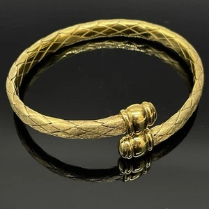 Veronese Sterling Silver 925 Gold Vermeil Woven Bypass Bangle Bracelet Italy - Picture 1 of 10