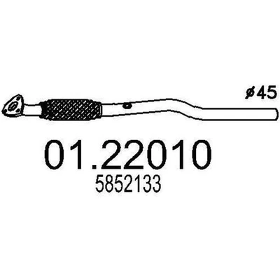MTS 01.22010 Tubo de escape para OPEL Astra H Caravan (A04) Astra G CC (T98) - Imagen 1 de 4