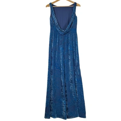 Kay Unger Vintage Y2K Burn Out Velvet Maxi Dress Size 2 Open Back Prom Fairycore - Image 1 of 4