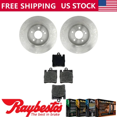 Juego de rotores de freno traseros + pastillas de freno metálicas para Mercedes-Benz E320 1996-1999 Foto 1 de 4