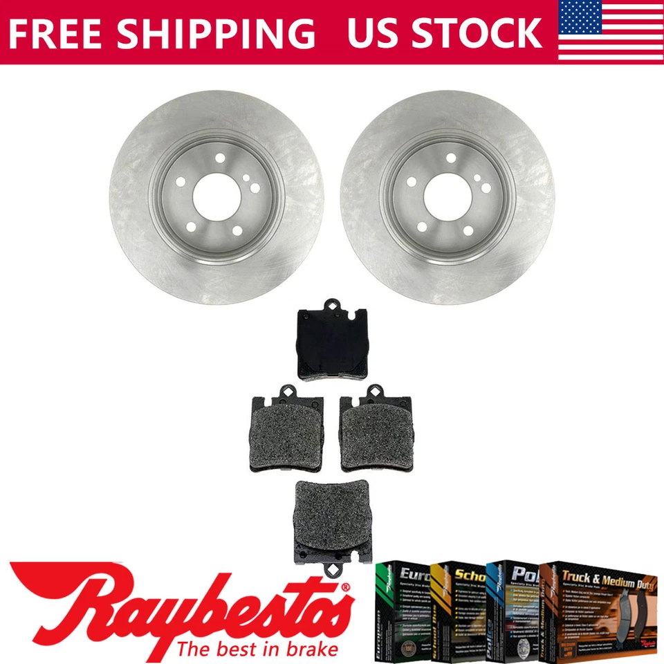 Juego de rotores de freno traseros + pastillas de freno metálicas para Mercedes-Benz E320 1996-1999 Foto 1 de 4