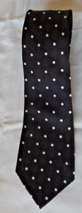Cravatta collo uomo seta American Living nero/bianco a pois nuova con etichetta - Foto 1 di 4