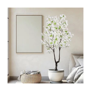 Artificial Cherry Blossom Tree Faux White Flower Tree,6 FT Fake Cherry Blosso... - Picture 1 of 5