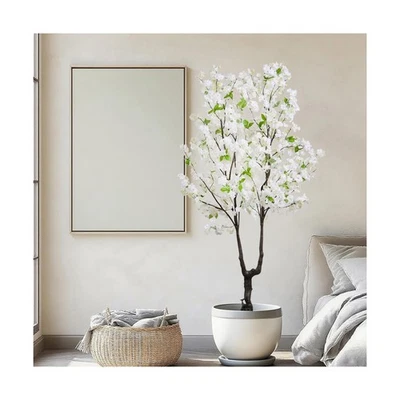 Artificial Cherry Blossom Tree Faux White Flower Tree,6 FT Fake Cherry Blosso... - Image 1 of 4