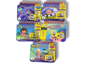 Leapfrog My First LeapPad Lot Of 5 Game Cartridges w/ Books Dora Spongebob Nick - Picture 1 of 5