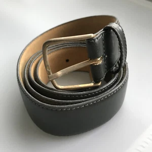 Vtg Surrey Leather Belt Mens 36 Olive Green Gold Hardware Casual - Picture 1 of 10