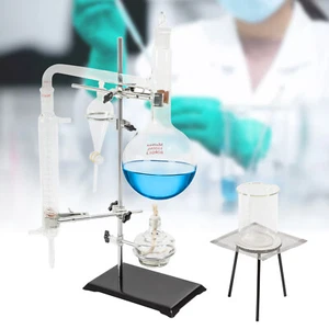 1000ml Distillation Apparatus Kit Chemistry Lab Essential Oil Distilling Glass - Picture 1 of 21