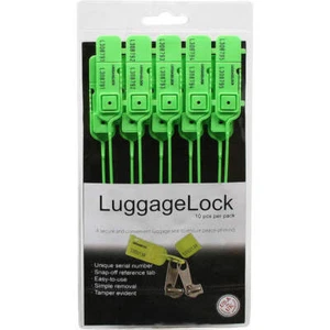LuggageLock Tamper Evident Security Seal 10 Pack Green LLOCK - Picture 1 of 3