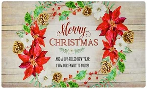Decorative Christmas Indoor Outdoor Welcome Doormat with Non Slip Rubber Backing - Picture 1 of 6