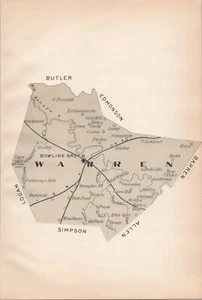 Mapa antiguo del condado de Warren Kentucky 1895 - Imagen 1 de 1