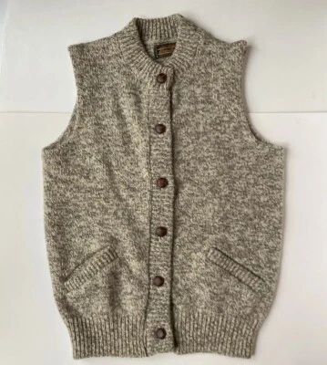 Vintage Eddie Bauer Wool Sweater Vest Women’s XL Buttons Pockets Oatmeal Marled - Image 1 of 4