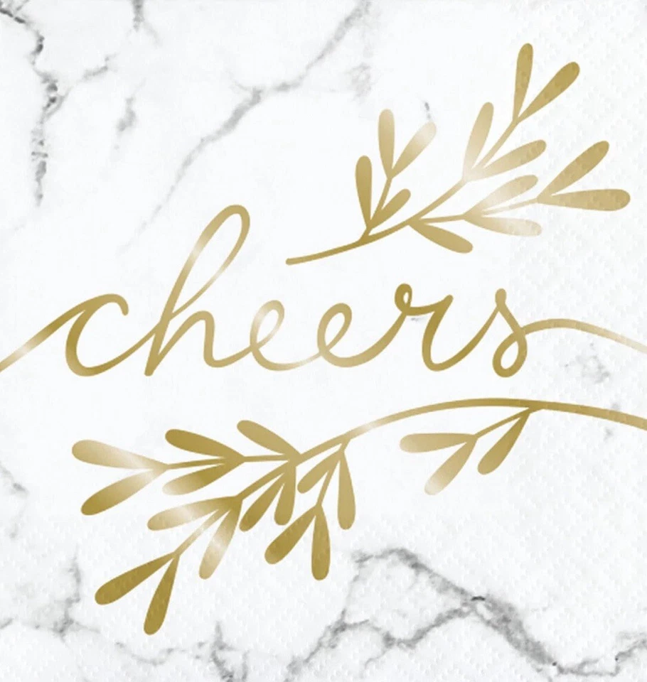 Gold Leaf Cheers Beverage Napkins 24ct - Image 1 of 1