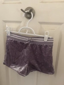 Justice Purple Velour Girls Kids 11” Waist x 8.5” Shorts Fast Shipping - Picture 1 of 2