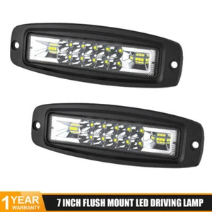 2x 7" LED Work Light Bar Flush Mount Flood Spot Fog Lamp Offroad Driving Truck - Picture 1 of 10