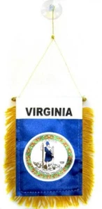 Virginia MINI BANNER FLAG GREAT FOR CAR & HOME WINDOW MIRROR 2 SIDE  - Picture 1 of 1