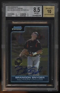 Bowman Prospects 2006 cromo #BC244 Brandon Snyder autógrafo novato BGS 8,5 - Imagen 1 de 2