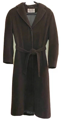 VTG Bill Blass Signature sz 2 brown soft 100% Baby Alpaca overcoat made Poland - Image 1 of 4