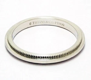 Gr. 4,5 echt massiv Platin 950 Tiffany & Co Milgrain 2 mm Ehering Ring - Bild 1 von 13