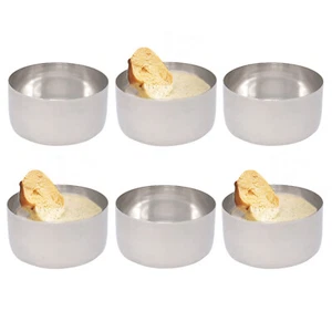 6 x Sauce Ramekins Töpfe Edelstahl Tassen Gewürz Dip Servierschalen Eis - Bild 1 von 6
