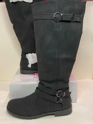 Olivia Miller Masterpiece Riding Boots Vegan Leather Black #OMP-2142 Women's 10 - Image 1 of 3