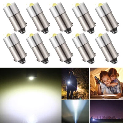 10Pcs BA9S T11 LED Maglite Cell Flashlight Torch Light Bulbs 3V-12V 6V-24V AC DC - Image 1 of 4