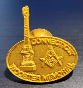 MASÓNICO TIE TACK, PIN DE SOLAPA - CONNECTICUT - MEMORIAL WOOSTER - TONO DORADO VINTAGE - Imagen 1 de 4