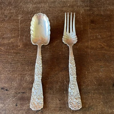 Juego de servir ensalada de vid de uva Tiffany & Co. plata de ley 1872 sin mono Foto 1 de 4