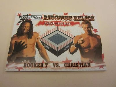 Booker T/Christian 2005 Topps Heritage WWE Ringside Relics #11 Mat Relic WWE - Image 1 of 2