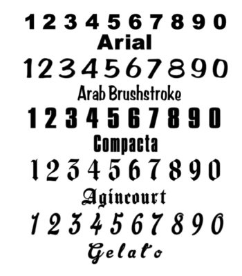 Number Sets Vinyl Color Decal - Sticker - Oracal 651 ID Numbers Custom