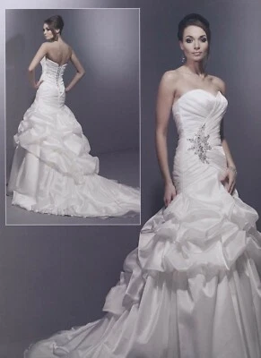 Vestido de novia de novia etiqueta privada POR G 1448 Diomond blanco/plateado talla 8 NUEVO Foto 1 de 3