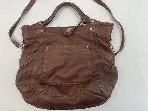 Liz Claiborne Marrón Piel de Vaca Bolso de Mano Cartera Bolso Marrón, Envío Gratis - Imagen 1 de 8