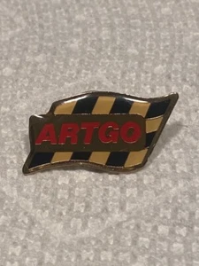 Vintage ARTGO Short Track Auto Racing Checkered Flag Lapel Tie Hat Pin - Picture 1 of 1