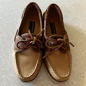 Zapatos Sperry Top Deslizantes Barco Dos Tonos Cuero Marrón Para Mujer’s 6 Usados en Excelente Condición Envío Gratuito - Imagen 1 de 8