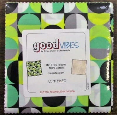 Good Vibes Contemporary Abstract 5" squares by Contempo, GDVB5PK - Image 1 of 2