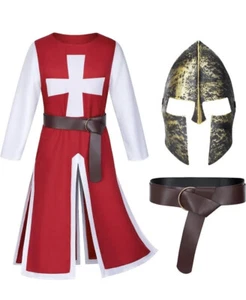 Halloween cosplay Costume MEDIEVAL TEMPLAR Tunic Crusader Renaissance LARP Large - Picture 1 of 7