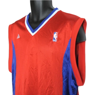 NUEVA Camiseta de Baloncesto Adidas Para Hombre Grande Roja Blanca Azul NBA Philadelphia 76ers Foto 1 de 4