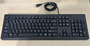 HP 697737-001 Black US English Wired Standard Computer Keyboard Functional - Picture 1 of 6