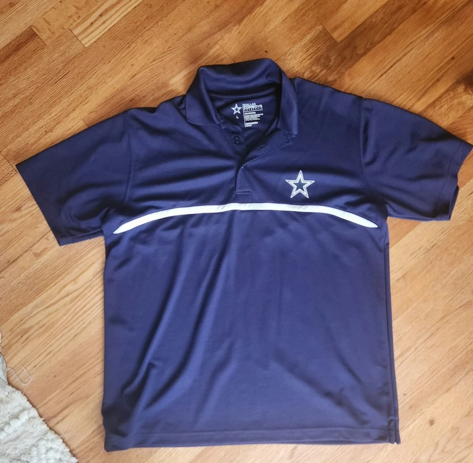 NFL подлинный Даллас ковбои Мужская рубашка-поло темно-синий звезда большой Бесплатная доставка - Изображение 1 из 4